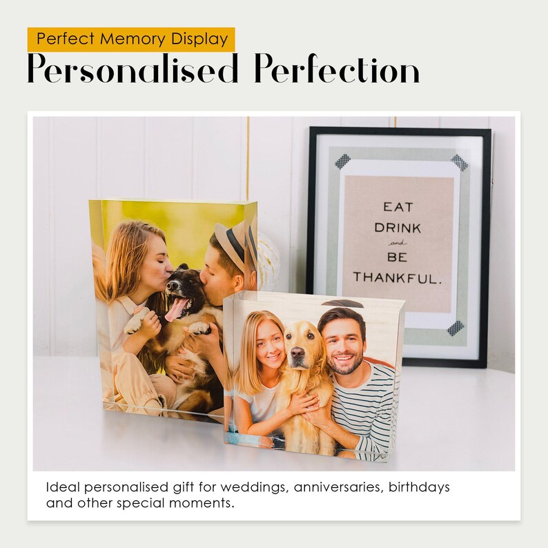 Find the perfect Valentines Day gift with Personalised Acrylic Photo Blocks. Capture your cherished moments in high quality UV printed keepsakes. Ideal for anniversaries and couples milestones. Fast dispatch, tracked delivery.