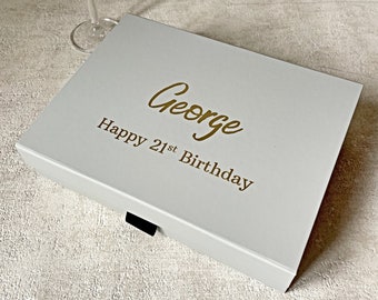 Personalised Birthday Keepsake Box: Customisable Sweet 16/21st Gift Box, Medium & Large Sizes, Variety Colors - Perfect Birthday Memory Gift