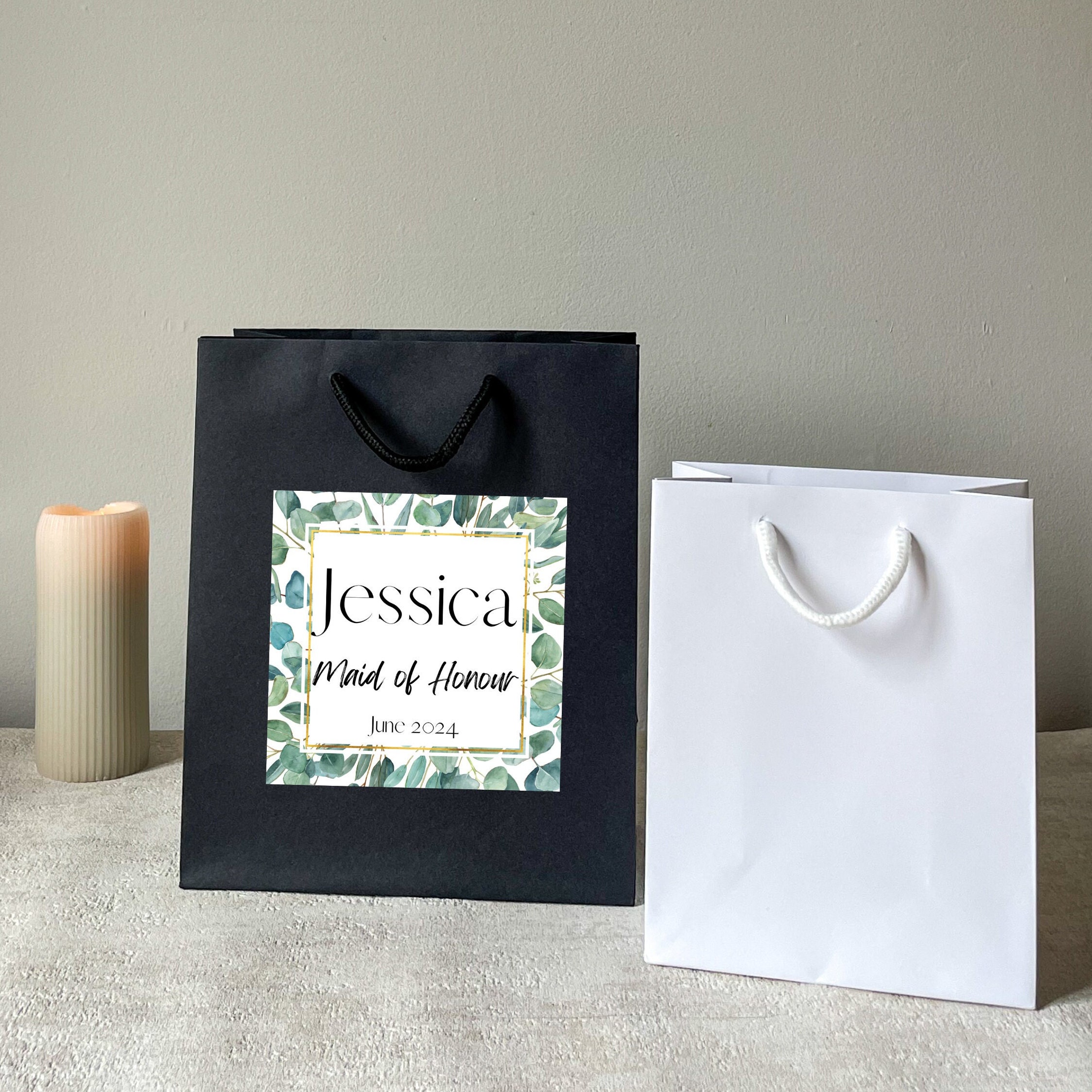 Custom Eucalyptus Hen Do Gift Bag With Personalised Sticker Etsy UK