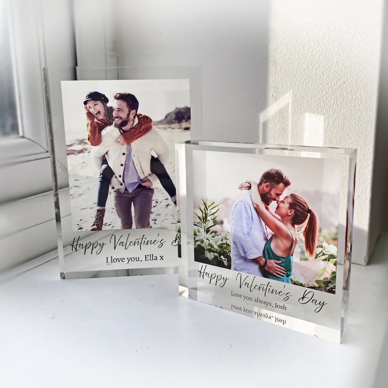Find the perfect Valentine's Day gift with Personalised Acrylic Photo Blocks. Capture your cherished moments in high quality UV printed keepsakes. Ideal for anniversaries and couples milestones. Fast dispatch, tracked delivery.