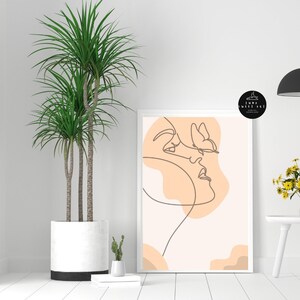 Line Drawing, Female Prints,  Female Face Prints, Bedroom Decor, Room Decor, Printable Wall Art, wallpaper