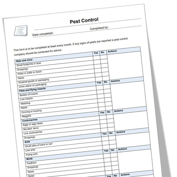 Pest Control Inspection Report Etsy