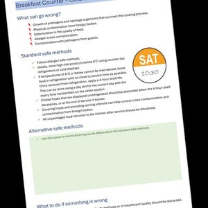 Frühstückstheke (Cold Food Service) - HACCP-Generator Personalschulungskarte für Gastgewerbebetriebe. PDF-Download.