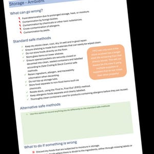 Ambient Lagerung - HACCP-Generator Personalschulungskarte für Gastgewerbebetriebe. PDF-Download.