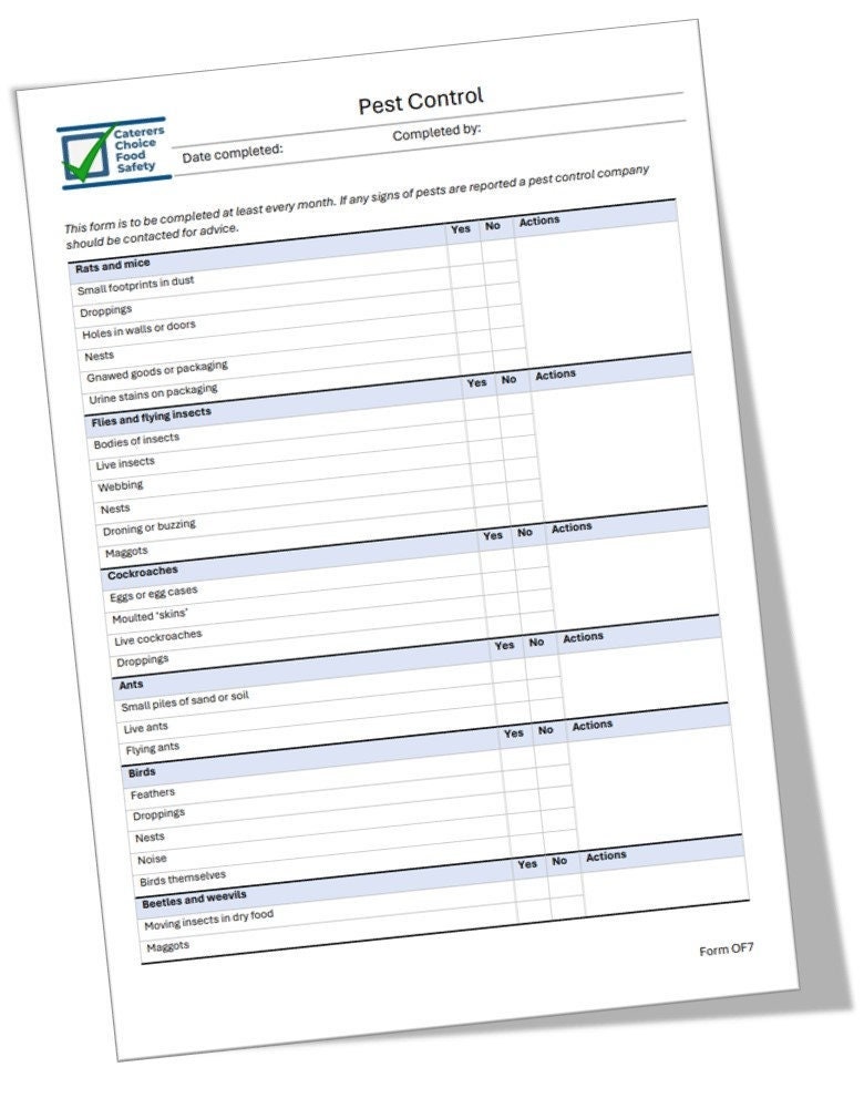 Pest Control Checklist Etsy