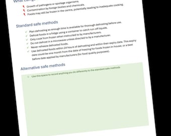 Rozmrażanie - Karta szkoleniowa personelu HACCP Builder dla przedsiębiorstw hotelarskich. Pobierz plik PDF.