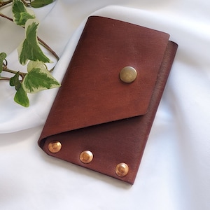 Portefeuille en cuir fait main, Portefeuille en cuir minimaliste pour homme, Porte-cartes, Cadeau pour lui, Cuir véritable