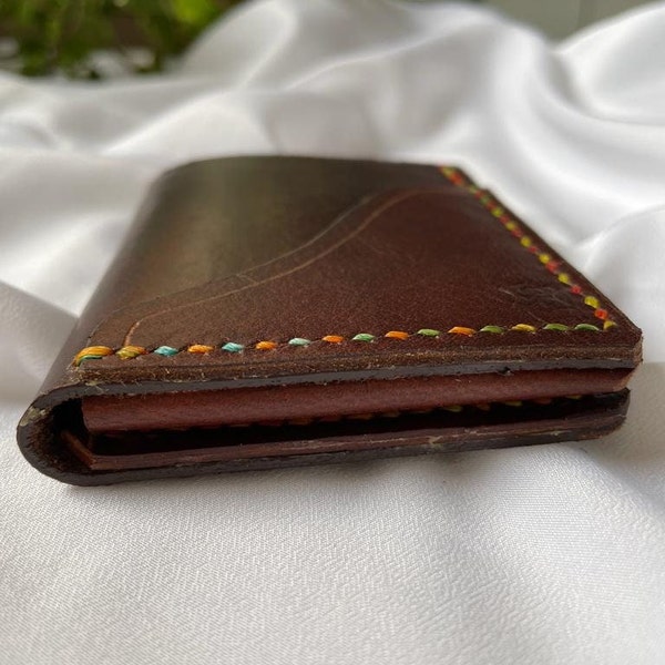 GENUINE LEATHER WALLET, Handmade leather wallet for men, Gift for him, genuine leather, bill or card wallet.