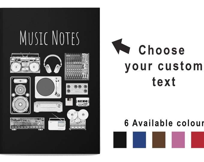 Custom Music Journal, personalized lyric journal, songwriter's journal, music notebook, song ideas journal, songwriter gift, musician gift