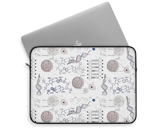 Funda para computadora portátil de biología, ADN/genética, bolsa para computadora portátil de ciencias, funda para computadora portátil, funda para tableta, regalo de ciencias, regalo de trabajo, regalo para estudiantes, especialidad en biología