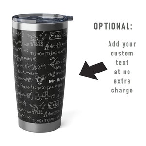 Quantum Physics Tumbler, stainless steel science travel mug, physics gift, science teacher gift, physics travel mug, quantum mechanics gift