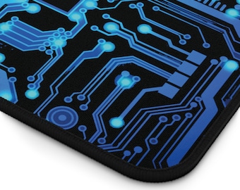 Blaue Platinen Schreibtischunterlage - Tech Geschenk, Gaming Mauspad, Computer Schreibtisch Zubehör, Computer Schreibtischmatte, Haus und Büro Dekor