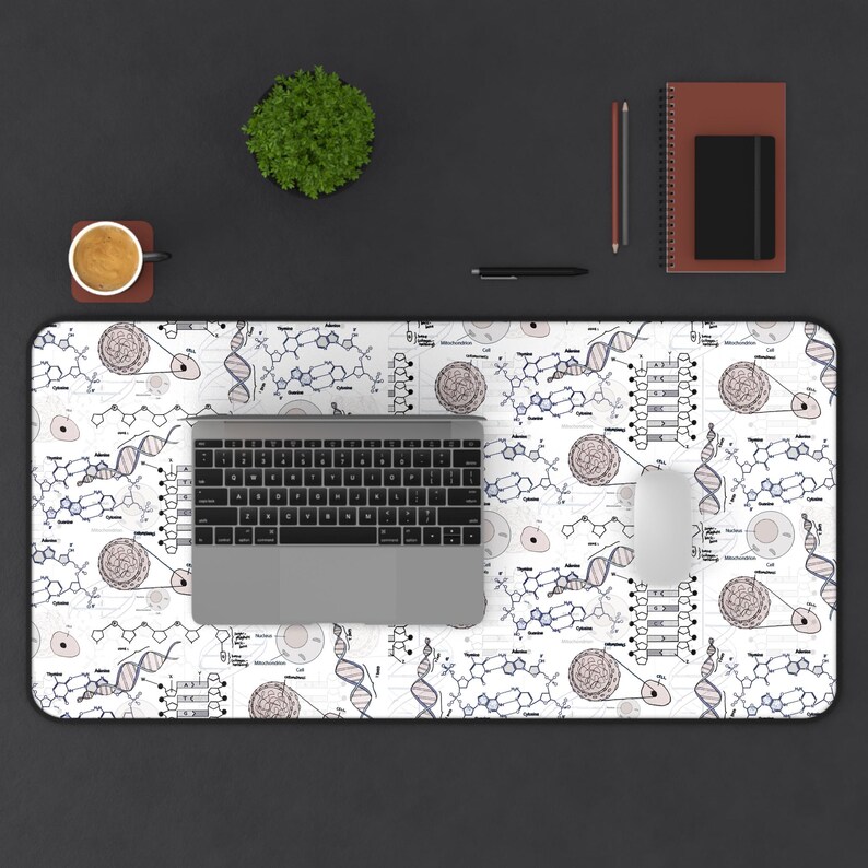 Biology Desk Mat - Genetics/DNA gift, science desk mat, mouse pad, desk accessories, computer desk mat, home and office decor, tech gift image 4