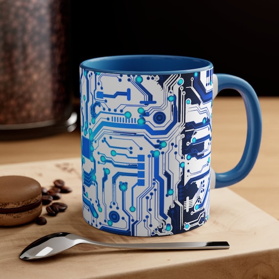 Blue Circuit Board Mug, Computer Engineer Gift