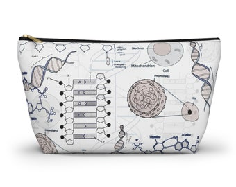 Genetics pencil case, DNA gift, biology accessory pouch, makeup bag, biology major, women in science, science teacher gift