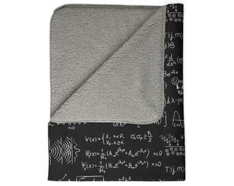 Science Blanket - Quantum Physics Equations, science gift, throw blanket, physicist, physics student, science graduation gift, home decor