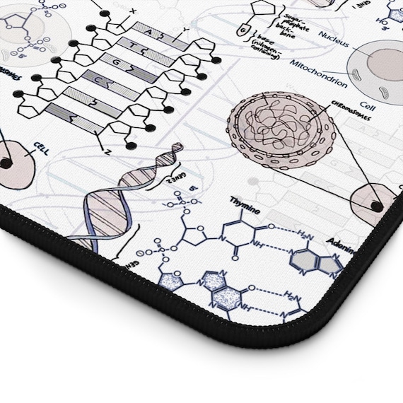 Biology Desk Mat - Genetics/DNA gift, science desk mat, mouse pad, desk accessories, computer desk mat, home and office decor, tech gift