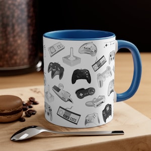 Gamer Mug - Game Controllers, gamer gift, ceramic coffee mug, video games gift, video game mug, video game controllers, gamer birthday