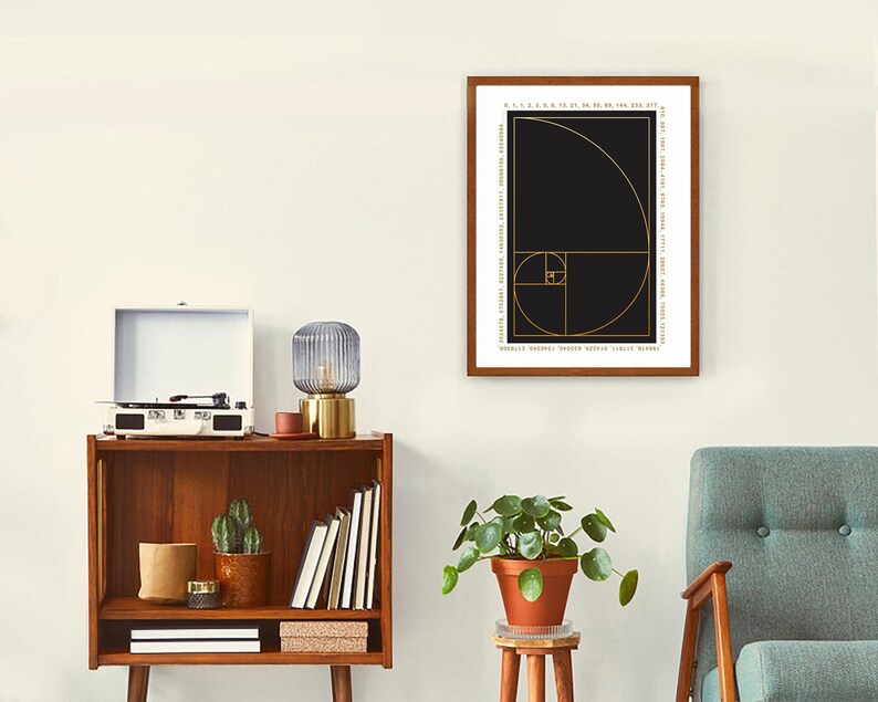 Math Art Print - Fibonacci Spiral, Golden Ratio Print, Mathematician ...