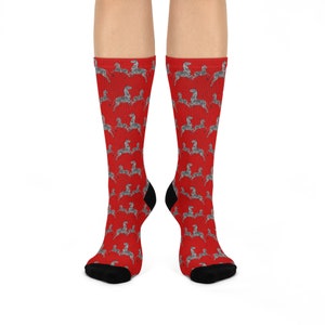 Margot Tenenbaum&#39;s Socks, Wes Anderson gift, unisex cushioned crew socks, scalamandre zebras, red socks, zebra print socks, zebra lover gift