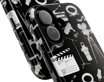 Filmmaker phone case, film crew, director, film student/teacher, film editor, movie lover gift, hard case for iPhone, Samsung, Google Pixel