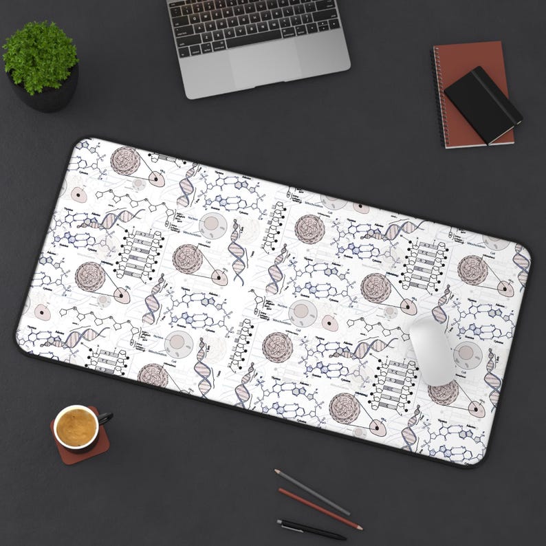 Biology Desk Mat - Genetics/DNA gift, science desk mat, mouse pad, desk accessories, computer desk mat, home and office decor, tech gift image 8