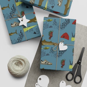 Life Aquatic Geschenkpapier, Wes Anderson Geschenkpapier, Steve Zissou, Team Zissou Geschenk, Bill Murray, Ocean Geschenkpapier, Ozean Thema Geschenk
