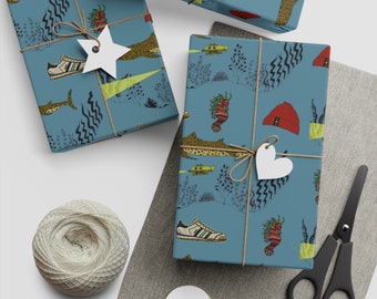 Life Aquatic Gift Wrapping Paper, Wes Anderson Fan Art