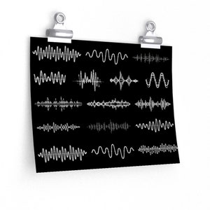 Sound Waves Print, Musik Studio Kunst, DJ Poster, Sound Room Dekor, Audio Art, Audiophiles Geschenk, Aufnahme Studio Kunst, Sound Engineer Poster 11" × 9"