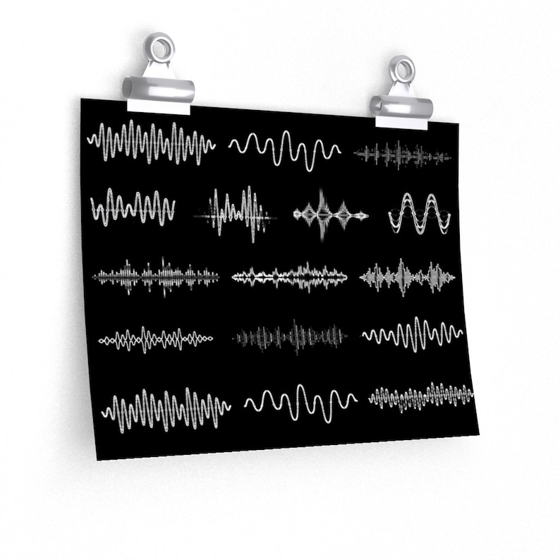 Sound Waves Print, Musik Studio Kunst, DJ Poster, Sound Room Dekor, Audio Art, Audiophiles Geschenk, Aufnahme Studio Kunst, Sound Engineer Poster 11" × 9"