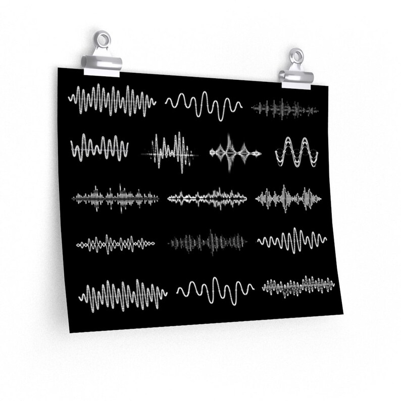 Sound Waves Print, Musik Studio Kunst, DJ Poster, Sound Room Dekor, Audio Art, Audiophiles Geschenk, Aufnahme Studio Kunst, Sound Engineer Poster 14″ × 11″
