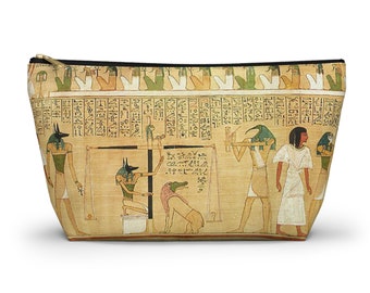 Weighing of the Heart Papyrus Pouch, Egyptian Pencil Case, Egyptologist Gift