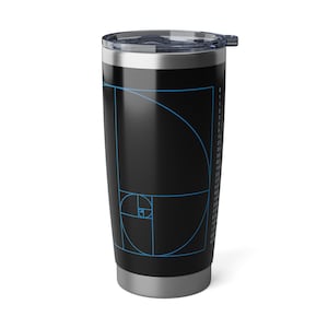 Math Tumbler - Fibonacci Spiral, Fibonacci Mug, stainless steel math tumbler, Fibonacci Sequence, math gift, math teacher gift