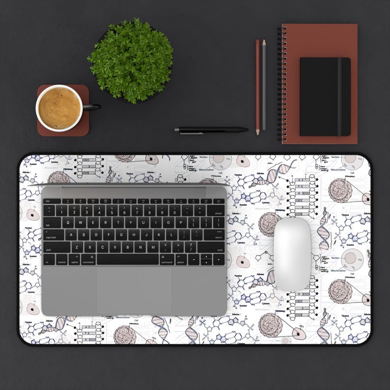 Biology Desk Mat - Genetics/DNA gift, science desk mat, mouse pad, desk accessories, computer desk mat, home and office decor, tech gift image 3