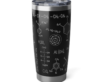 Chemistry Tumbler, science travel mug, STEM gift, organic chemistry, stainless steel insulated mug, science graduation gift, teacher gift