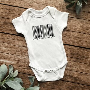 Personalized Baby Onesie, Custom UPC Infant Bodysuit, funny baby onesie, baby shower gift, gift for new mom, baby birthday