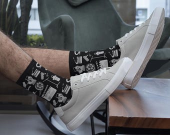 Filmemachersocken, Filmsocken,Regisseur Geschenk, Premium Unisex gepolsterte Socken, Filmcrew Geschenk, Filmliebhabersocken, Geschenk zum Filmemachen