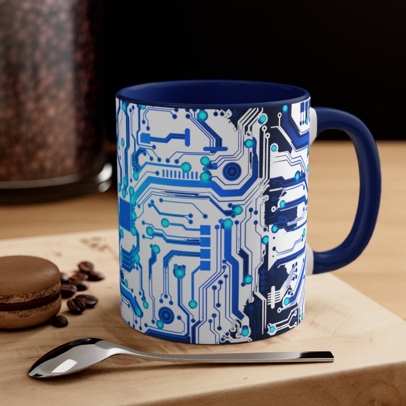 Blue Circuit Board Mug, Computer Engineer Gift image 7