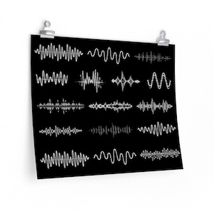 Sound Waves Print, Musik Studio Kunst, DJ Poster, Sound Room Dekor, Audio Art, Audiophiles Geschenk, Aufnahme Studio Kunst, Sound Engineer Poster 18″ × 12″