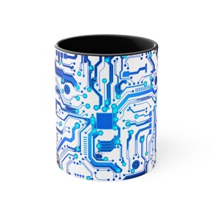 Blue Circuit Board Mug, Computer Engineer Gift image 5