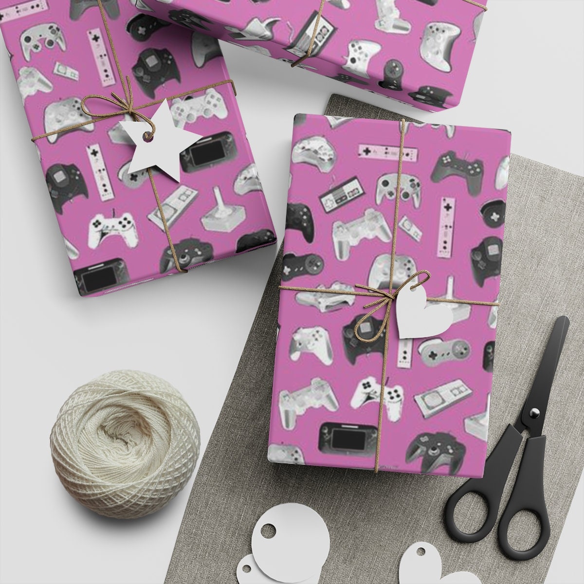 Gamer Wrapping Paper Game Controllers, Gamer Gift Paper, Joystick Gift