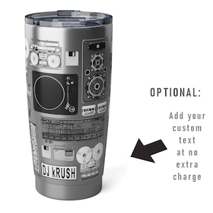 Retro Music Gear Tumbler, stainless steel, dj gift, sound engineer mug, custom music gift, teacher gift, musician gift, music producer gift