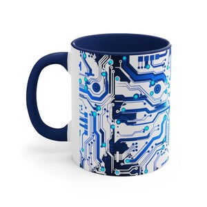 Blue Circuit Board Mug, Computer Engineer Gift image 8