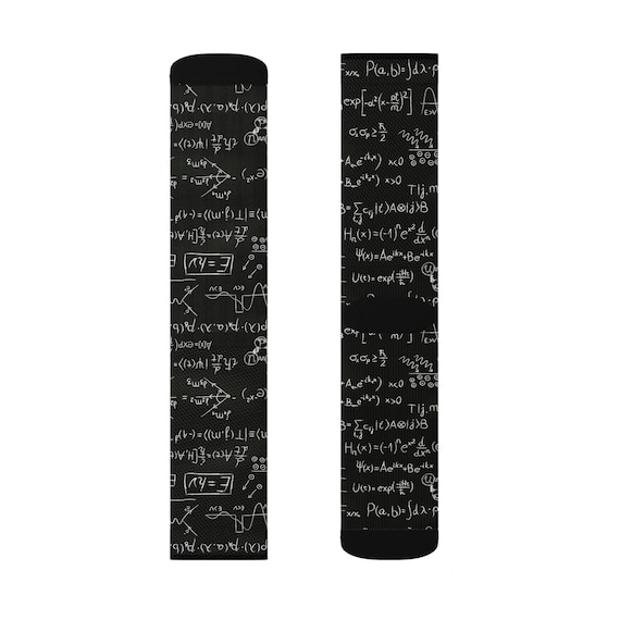 Quantum Physics Equation Socks – Science Gift, Unisex Crew Socks