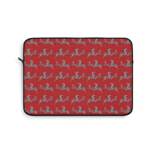 Margot Tenenbaum's laptop sleeve, Wes Anderson gift, zebra laptop case, red laptop bag, tablet sleeve, Scalamandre zebras, animal print case image 4