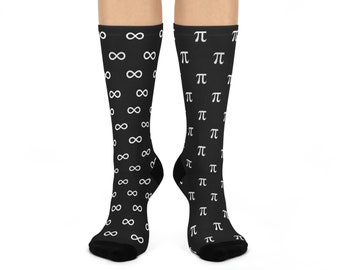 Calcetines Infinity Pi Crew, regalo para amantes de las matemáticas y la ciencia