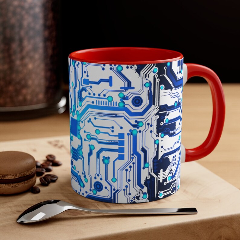 Blue Circuit Board Mug, Computer Engineer Gift image 10