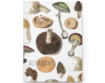 Mushroom Journal, hardcover writing notebook, foraging journal, camping/hiking journal, lined notebook, magic mushrooms, nature lover gift