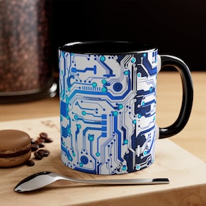 Blue Circuit Board Mug, Computer Engineer Gift image 4