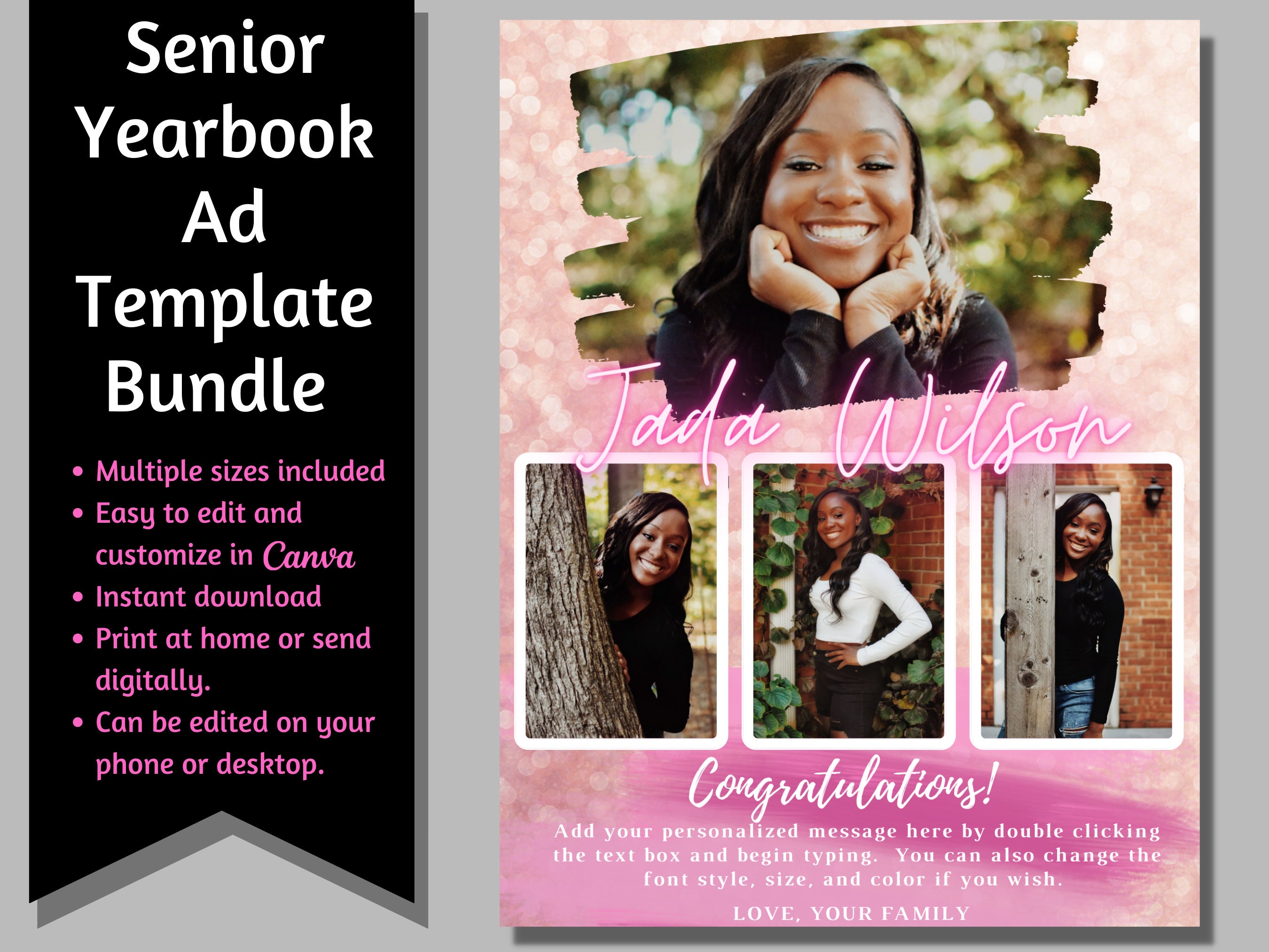 Senior Yearbook Template Full Page Yearbook Ad Yearbook Ad - Etsy